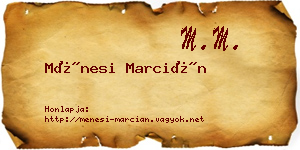 Ménesi Marcián névjegykártya